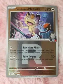 Pokemon Team Rocket's Meowth Reverse Holo ME: Ascended Heroes Common #161/217 - Image 1