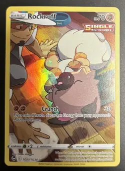 Pokemon Rockruff TG07/TG30 Ultra Rare Holo Full Art Silver Tempest TG TCG NM/M - Image 1