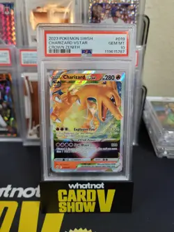 PSA 10 2023 POKEMON SWORD AND SHIELD CROWN ZENITH #019 CHARIZARD VSTAR  - Image 1