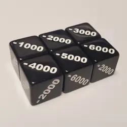 6x Negative -1000 to -6000 Counter Dice Compatible With One Piece TCG - Image 1