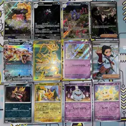 Pokemon Card Lot Paldean Fates PAF EX, V, IR, Promo & Others (12) S&V Mixed Holo - Image 1