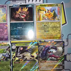 Pokemon Card Lot Paldean Fates PAF EX, V, IR, Promo & Others (12) S&V Mixed Holo - Image 5