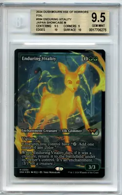 Enduring Vitality Showcase Foil MTG Duskmourn House of Horror BGS 9.5Q++ GEM MT - Image 1