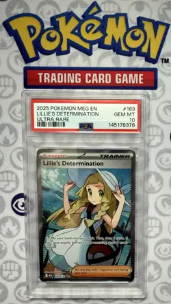 ⭐2025 POKEMON EN-MEGA EVOLUTION ULTRA RARE #169 LILLIE'S DETERMINATION PSA 10⭐ - Image 1