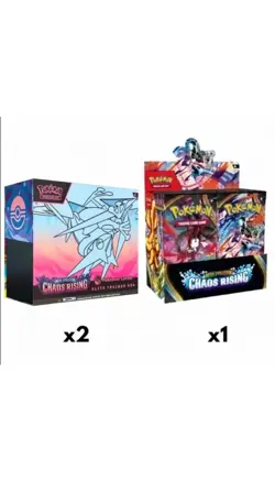 POKEMON CENTER CHAOS RISING PRESALE - 2 x PC ETB’S & 1 x BOOSTER BOX. NEW SEALED - Image 1
