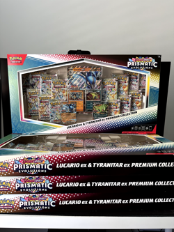 4 x Pokemon Prismatic Evolutions Lucario EX and Tyranitar EX Premium Collection - Image 1