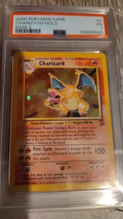 Pokemon Base Set 2 Charizard Holo Rare PSA 004/130 2000 English TCG - Image 1