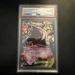 2014 POKEMON XY PHANTOM FORCES #34 GENGAR EX PSA 10 - Image 1