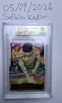 Bandai Roronoa Zoro SR Super Pre-Release Starter Deck BGS 10 One Piece CCG - Image 1