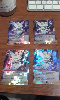 34/P3 Tinker Bell Snowflake – 4 Cards Playset Lorcana Promo FOIL Mint - Image 3