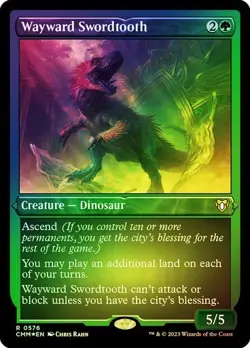 Wayward Swordtooth FOIL ETCHED - 0576 - Rare- Commander Masters CMM MTG - Image 1