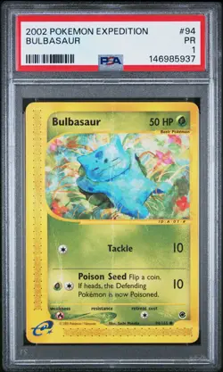2002 POKEMON EXPEDITION #94 BULBASAUR PSA 1 - Image 1