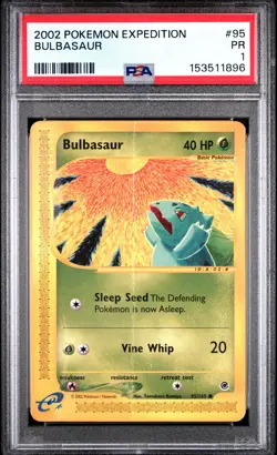 2002 POKEMON EXPEDITION #95 BULBASAUR PSA 1 - Image 1