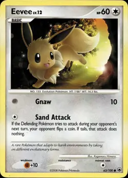 EEVEE 63/100 COMMON MAJESTIC DAWN POKEMON MP - Image 1