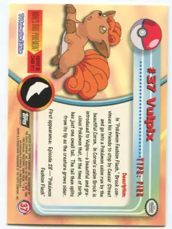 POKEMON TOPPS VULPIX #37 NM - Image 2