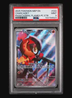 POKEMON EN PROMO 022 CHARCADET PHANTASMAL FLAMES ETB POKEMON CENTER STAMP PSA 9 - Image 3