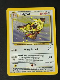 Pidgeot Holo 14/130 #14 - 2000 Pokemon TCG Base Set 2 WOTC Vintage LP - Image 1