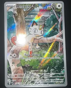 Pokemon TCG Meowth 106/094 Illustration Rare Holo NM Full Art PFL - Image 1