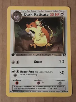 Pokemon Dark Raticate 51/82 Team Rocket 1st edition NM See Pictures - Image 1