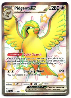 Pidgeot ex 221/091 - Paldean Fates Shiny Ultra Rare Pokemon TCG - NM Card - Image 1