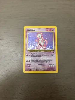Pokemon Mewtwo TCG Base Set 2 Holo Rare Card 10/130 LP Condition - Image 1