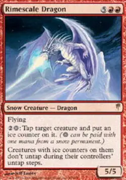 MTG Rimescale Dragon, ColdSnap, Heavily Played, English - Image 1