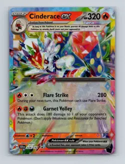 Cinderace ex 028 2024 Pokemon Stellar Crown Double Rare Card NM+ - Image 1