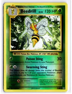 2016 TCG Pokemon #7 Beedrill 7/108 Reverse Holo Evolutions - Image 1