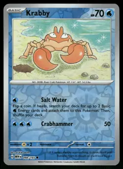 Krabby 098/165 - SV: 151 - Reverse Holo - Pokemon TCG - NM - Image 1