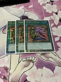 Yugioh! 3x NM Pot of Desires (Quarter Century Secret Rare) RA01-EN056 - Image 1