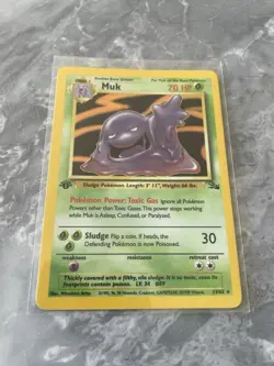 1999 Muk 13 13/62 Holo Rare 1st First Edition Fossil Set Pokemon Card WOTC NM LP - Image 1