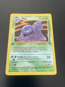 1999 Muk 13 13/62 Holo Rare 1st First Edition Fossil Set Pokemon Card WOTC NM LP - Image 2