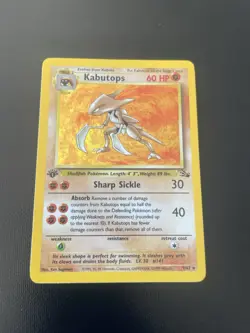 1999 Kabutops 9/62 Holo Rare 1st First Edition Fossil Pokemon Card WOTC NM LP 9 - Image 2