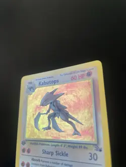 1999 Kabutops 9/62 Holo Rare 1st First Edition Fossil Pokemon Card WOTC NM LP 9 - Image 4