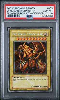 PSA 10 GM 2003 Ra GBI-003 Secret Rare Holo GB Promo YuGiOh English Vintage - Image 1