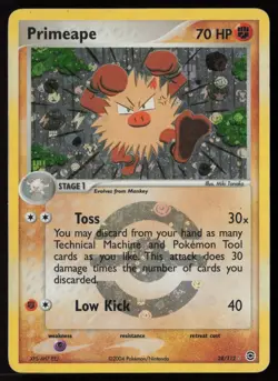 Primeape 28/112 Rare FireRed & LeafGreen Pokemon Reverse Holo Heavily Played - Image 1