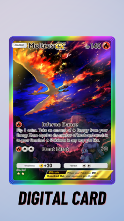 Moltres EX Rainbow Genetic Apex Pokemon TCG Pocket 2 Star ⭐⭐ (English) - Image 1