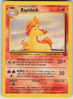 Pokemon TCG Rapidash Uncommon Jungle 44/64 - Image 1