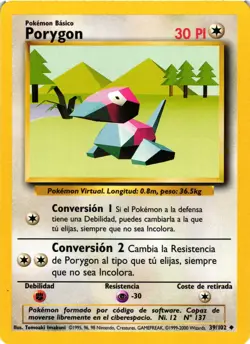 Pokemon TCG Porygon 39/102 Uncommon Base Set Unlimited LP - Image 1
