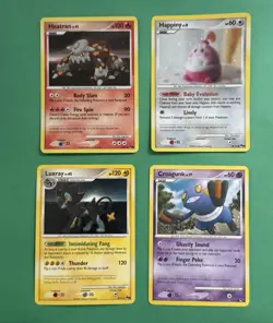2008 Pokemon Pop Series 8 Lot Of 4 Heatran, Happiny, Luxray, Croagunk EXMT-NRMT - Image 1