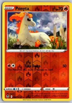 Ponyta 021/195 Common Silver Tempest Pokemon Reverse Holo Near Mint - Image 1
