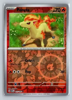 Ponyta 077/165 Common 151 Pokemon Reverse Holo Near Mint - Image 1