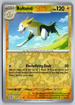 Boltund 059/162 Uncommon Temporal Forces Pokemon Reverse Holo Near Mint - Image 1