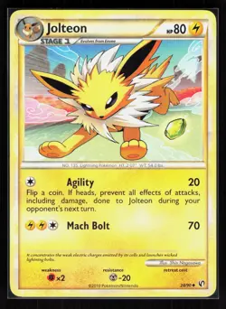 Jolteon Uncommon Pokemon Undaunted 28/90 MP - Image 1