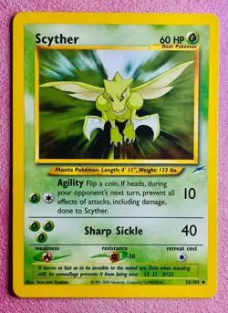 Scyther 55/105 | Neo Destiny | 2002 WOTC Vintage Pokemon TCG Card | MP - Image 1