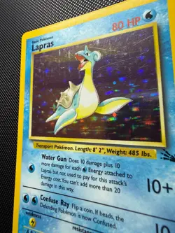 LP Lapras 10/62 Fossil Set Holo Rare Vintage Pokemon TCG Card 1999 WOTC - Image 3