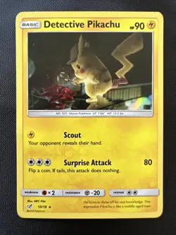 Detective Pikachu 10/18 Holo Pokemon Card - Image 1