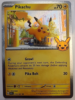 Pikachu 018/091 Cosmos Holo Promo Trick or Trade 2024 Pokemon Card NM - Image 1