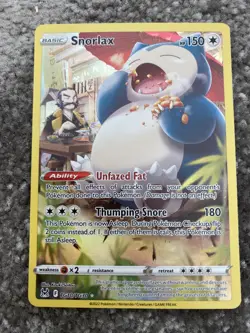 Pokemon TCG Card Snorlax TG10/TG30 Lost Origin Trainer Gallery - NM - Image 1