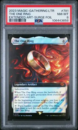 2023 MTG LTR The One Ring #791 (M) Lord Of The Rings - SURGE FOIL - NM - PSA 8 - Image 1